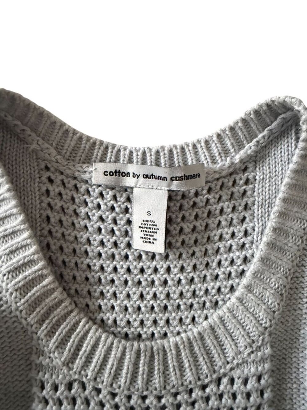 COTTON BY AUTUMN CASHMERE White 100% Cotton Knit Tank Top Size Small - Picture 3 of 6
